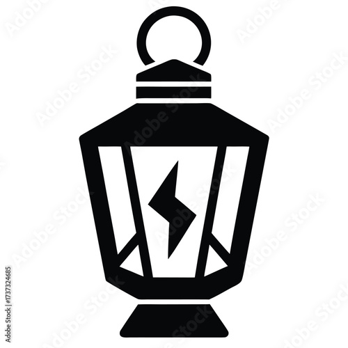 broken lantern silhouette vector illustration