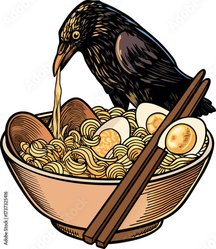 Vector cartoon illustration of wild birds including an eagle and a cute bird in a cage or nest
