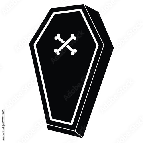 coffin crossbones silhouette vector illustration
