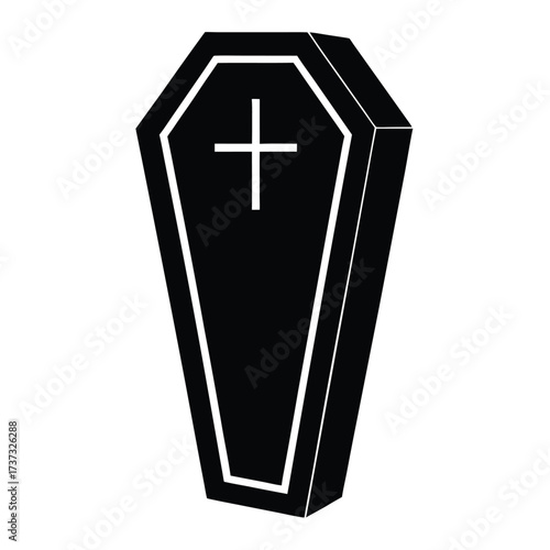 coffin stone silhouette vector illustration