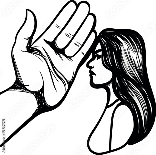 Young woman and boyfriend line art illustration of a loving couple embracing, symbolizing the beauty of their love