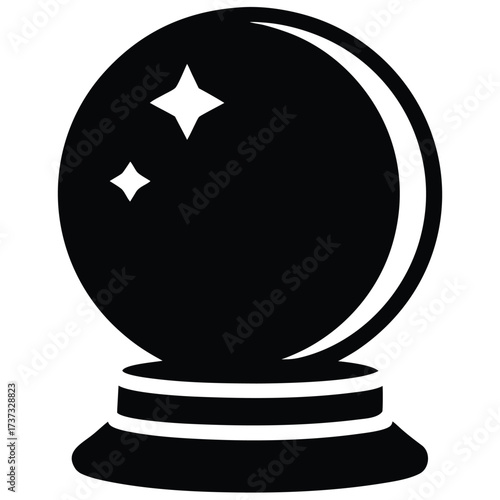 crystal ball silhouette vector illustration