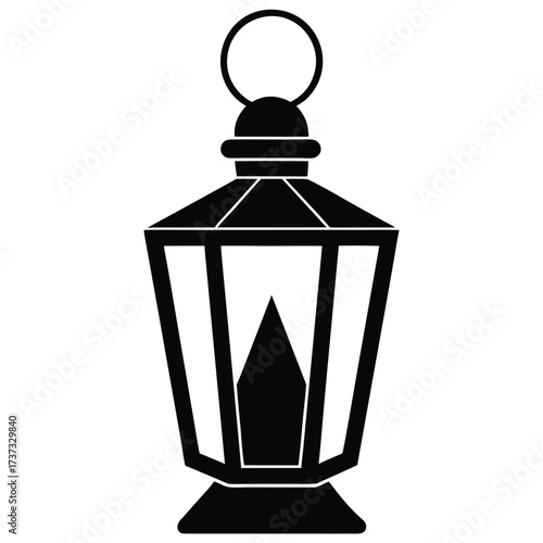 dark lantern silhouette vector illustration