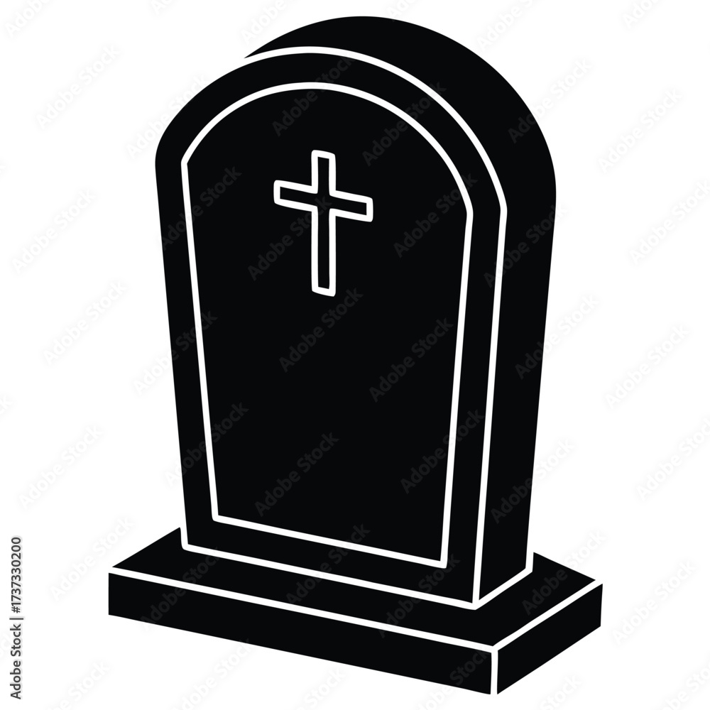 Fototapeta premium dark tombstone silhouette vector illustration