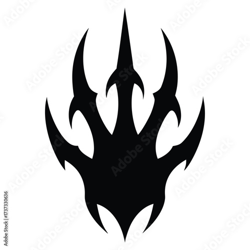 demon claw hand silhouette vector illustration