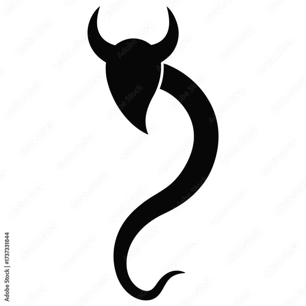 Fototapeta premium devil tail silhouette vector illustration
