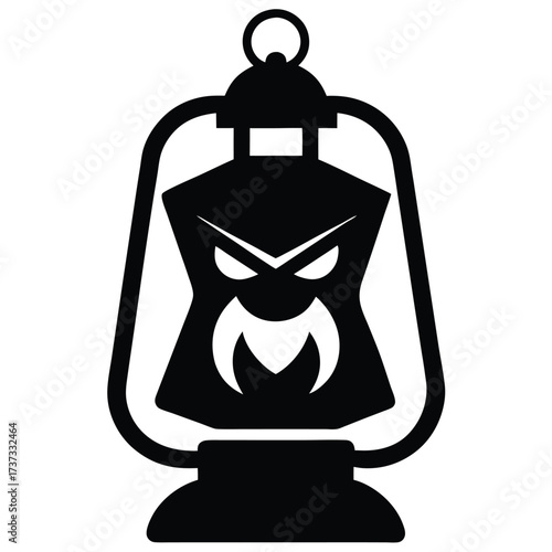 evil lantern silhouette vector illustration