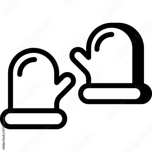 Winter mittens holiday icon