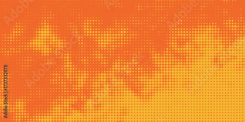 Orange and magenta retro comic pop art background with dots, cartoon halftone background vector illustration eps10