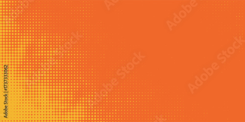 Orange and magenta retro comic pop art background with dots, cartoon halftone background vector illustration eps10