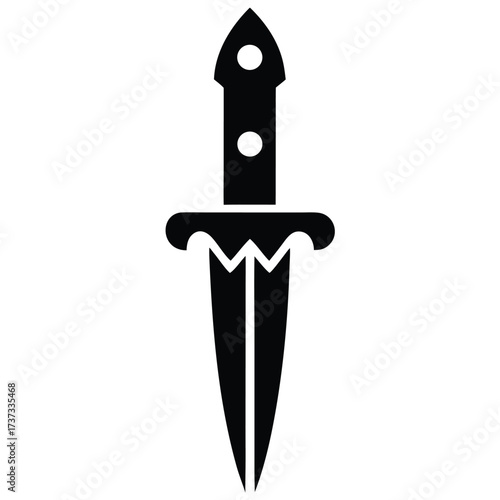 haunted dagger silhouette vector illustration