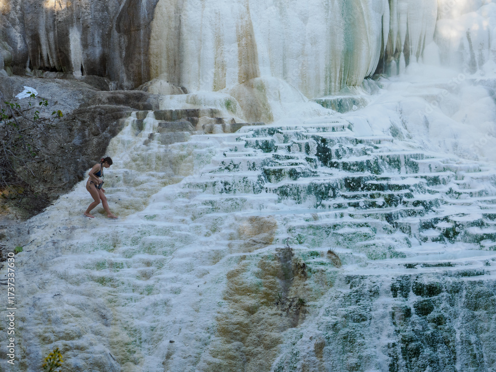 Naklejka premium Hot springs at Bagni San Filippo, town in the province of Siena, Italy