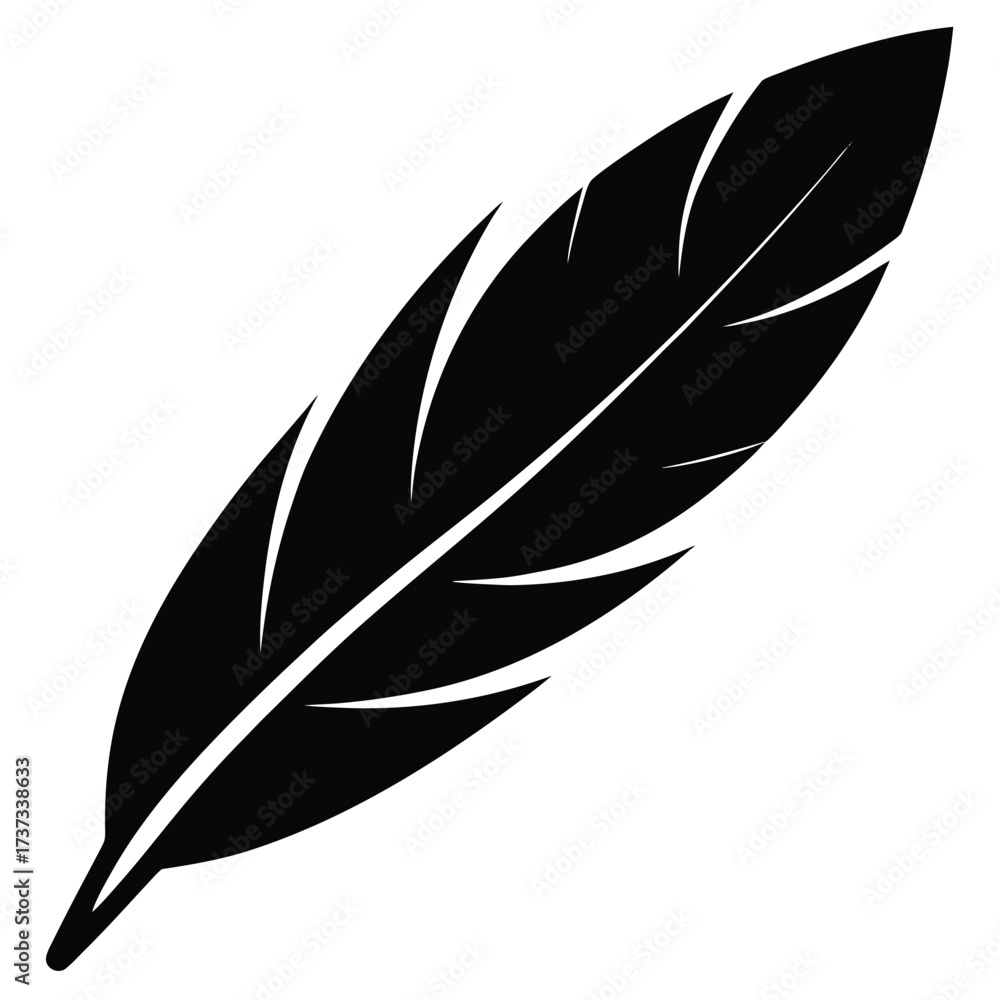 Fototapeta premium raven feather silhouette vector illustration