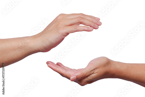 Bilde på lerret Two Hands protecting something  or holding something. png image