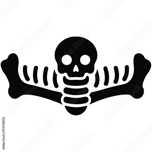 skeleton jaw bone silhouette vector illustration