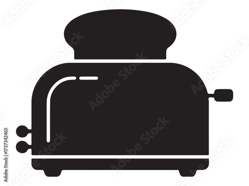 Retro kitchen toaster silhouette design with classic appeal