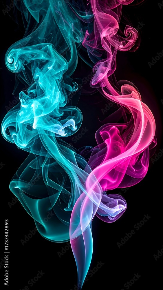 Obraz premium Abstract swirls of vibrant smoke