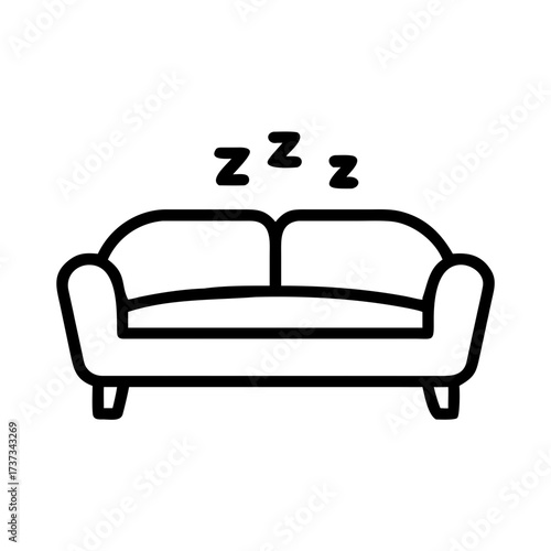 Cozy Sofa Bed For Relaxing And Short Naps Icon For Web And Graphic Design