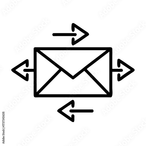 Envelope With Multiple Outgoing Messages Symbol Icon For Web And Graphic Design