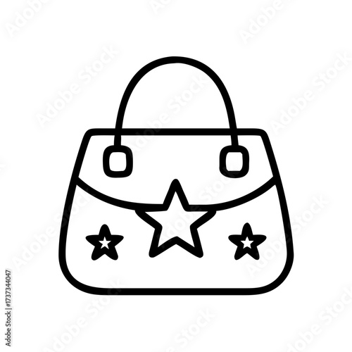 Glamorous Fashion Handbag With Star Decoration Icon For Web And Graphic Design