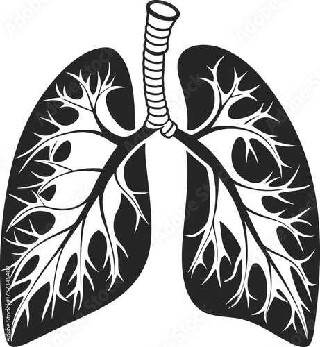 Lungs vector silhouettes