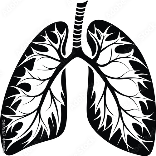 Lungs vector silhouettes