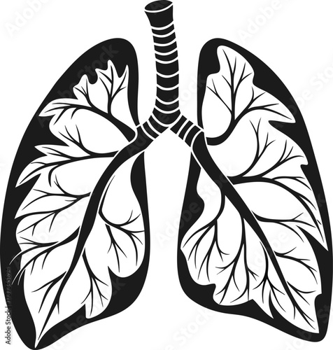 Lungs vector silhouettes