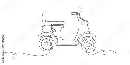 continuous line of motorbike