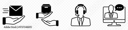 Business marketing icon set. Containing agreement, donation, handshake, partnership, money, social media, megaphone, sponsor, purchase, Vector illustration