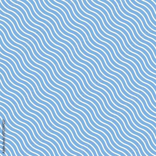 Blue and White Wavy Line Seamless Pattern – Abstract Geometric Background for Textile, Wallpaper and Digital Design