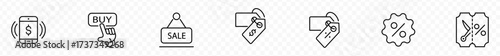 high quality bonus benefit offer reward line icon set