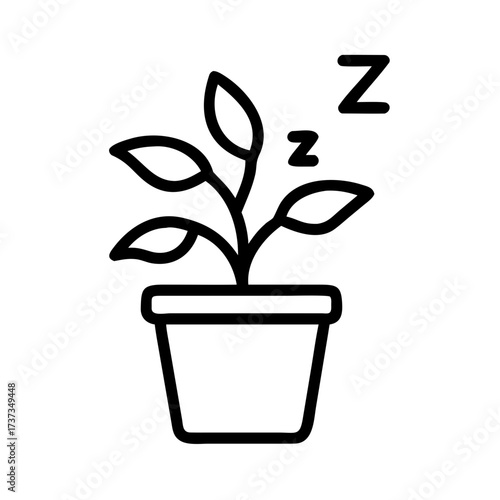 Potted Indoor Plant For Better Sleep Environment Icon For Web And Graphic Design