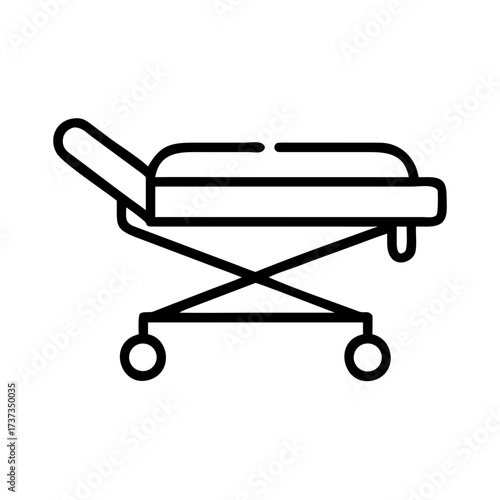 Stretcher Hospital Emergency Transport Bed Icon For Web And Graphic Design