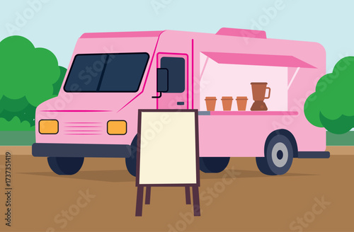 modern food truck menu board design business illustration