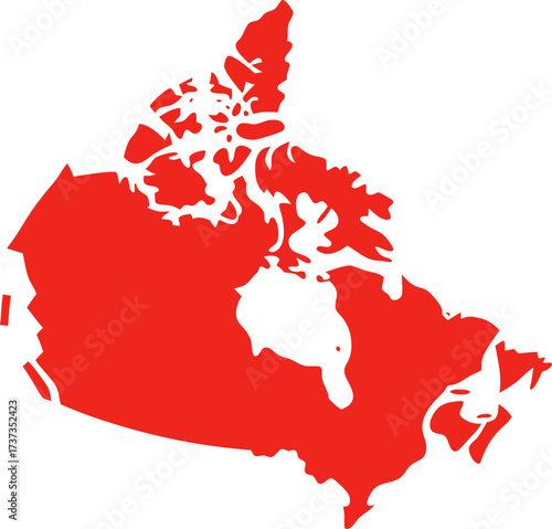 Canadian map silhouette icon on a white background vector graphic