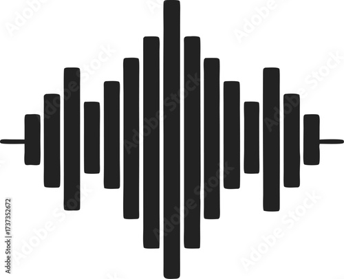 Simple black silhouette of a sound wave or audio signal icon