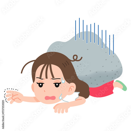 体が重い女性　上半身