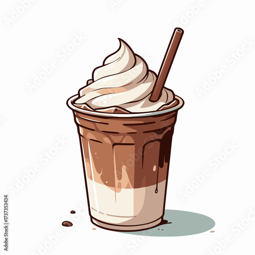 Iced mocha with cream