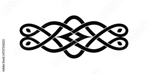 Elaborate divider with interlaced design vector silhouette 