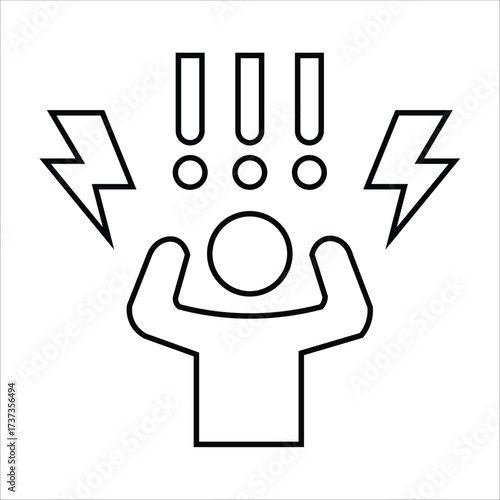 panic attack icons. simple line vector