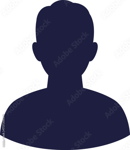 Silhouette headshot profile icon person avatar placeholder graphic vector