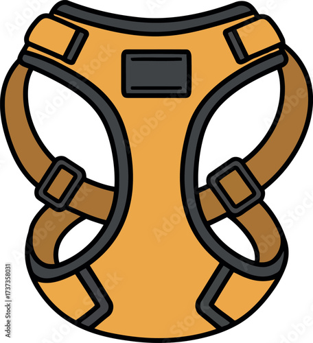 Orange dog harness vibrant pet gear for outdoor adventures vector
