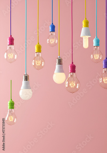 Bright idea concept with light bulb vector illustration on a white background representing innovation and creativity