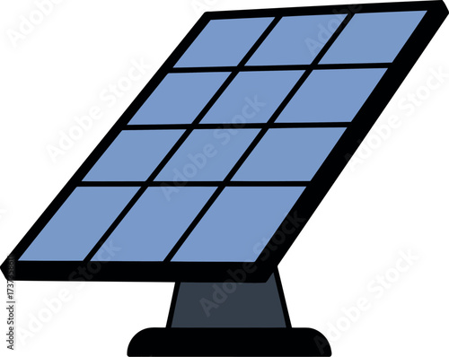 Clean energy solar panel icon for renewable power solutions vector