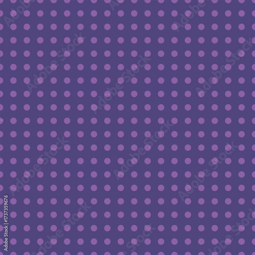 A seamless vector pattern featuring lilac polka dots on an indigo grid background. Ideal for packaging, textile, and soft visual designs.
