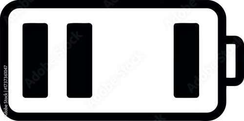 Battery icon low charge energy indicator simple vector graphic vector