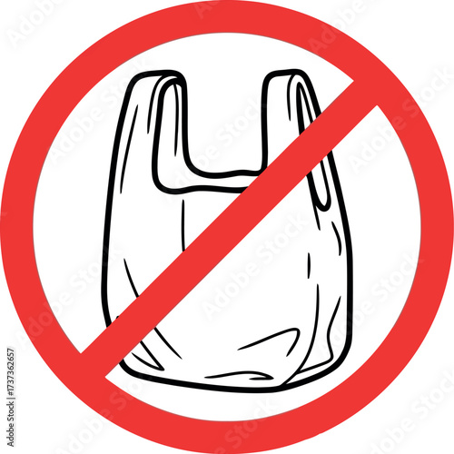 Eco friendly no plastic bag sign concept vector