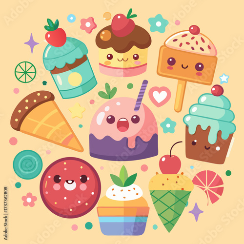 seamless pattern with ice cream
