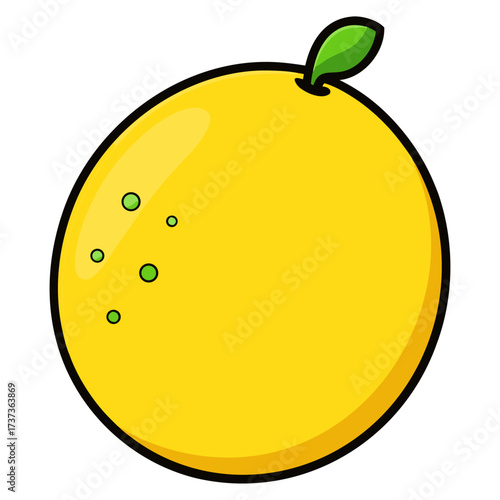 Freshly picked lemon, vibrant yellow fruit with a green leaf, bursting with juicy flavor, a tangy treat, perfect for summer recipes and healthy living promotions