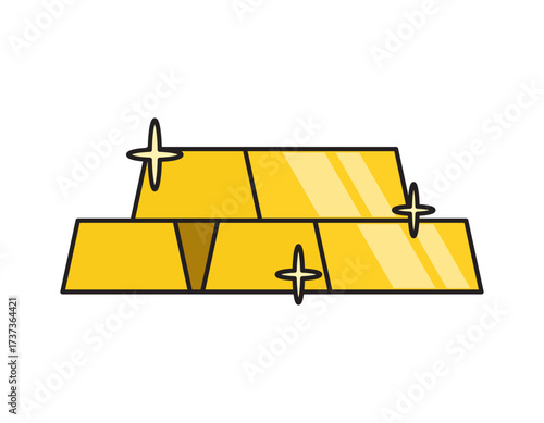 Gold Bar Illustration Icon